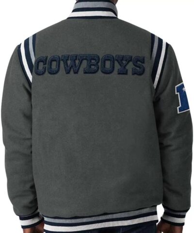 nfl dallas cowboys gray wool jacket 1