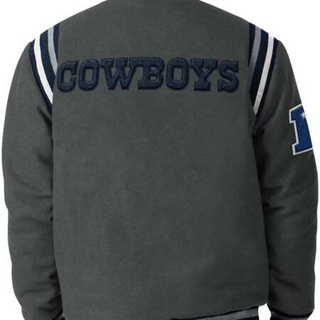 nfl dallas cowboys gray wool jacket 1