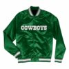 nfl dallas cowboys green satin jacket