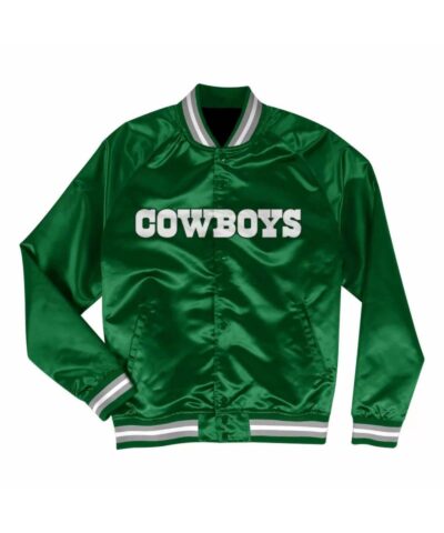 nfl dallas cowboys green satin jacket