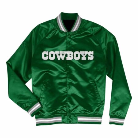 nfl dallas cowboys green satin jacket