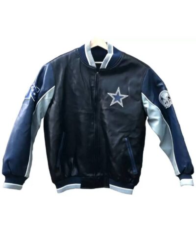 nfl dallas cowboys leather varsity jacket
