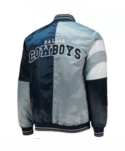 nfl dallas cowboys multicolor satin jacket 1