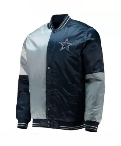 nfl dallas cowboys multicolor satin jacket