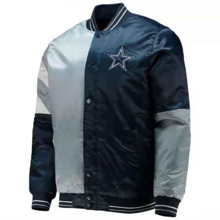 nfl dallas cowboys multicolor satin jacket