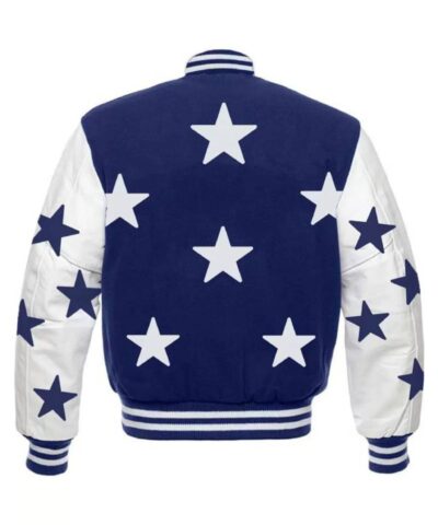 nfl dallas cowboys royal blue and white varsity jacket 1