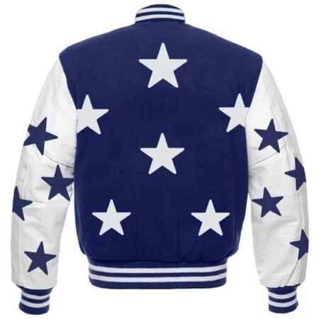 nfl dallas cowboys royal blue and white varsity jacket 1