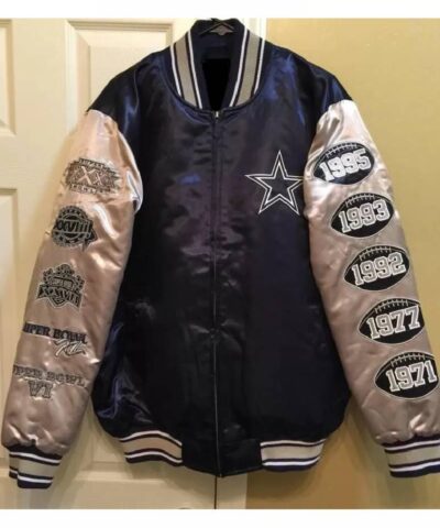 nfl dallas cowboys super bowl champions satin jacket