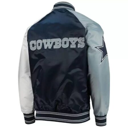 nfl dallas cowboys tricolor satin jacket 1