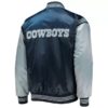 nfl navy and silver dallas cowboys satin jacket 1
