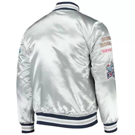nfl team silver dallas cowboys satin jacket 1
