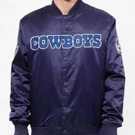 nfl team silver dallas cowboys satin jacket 2