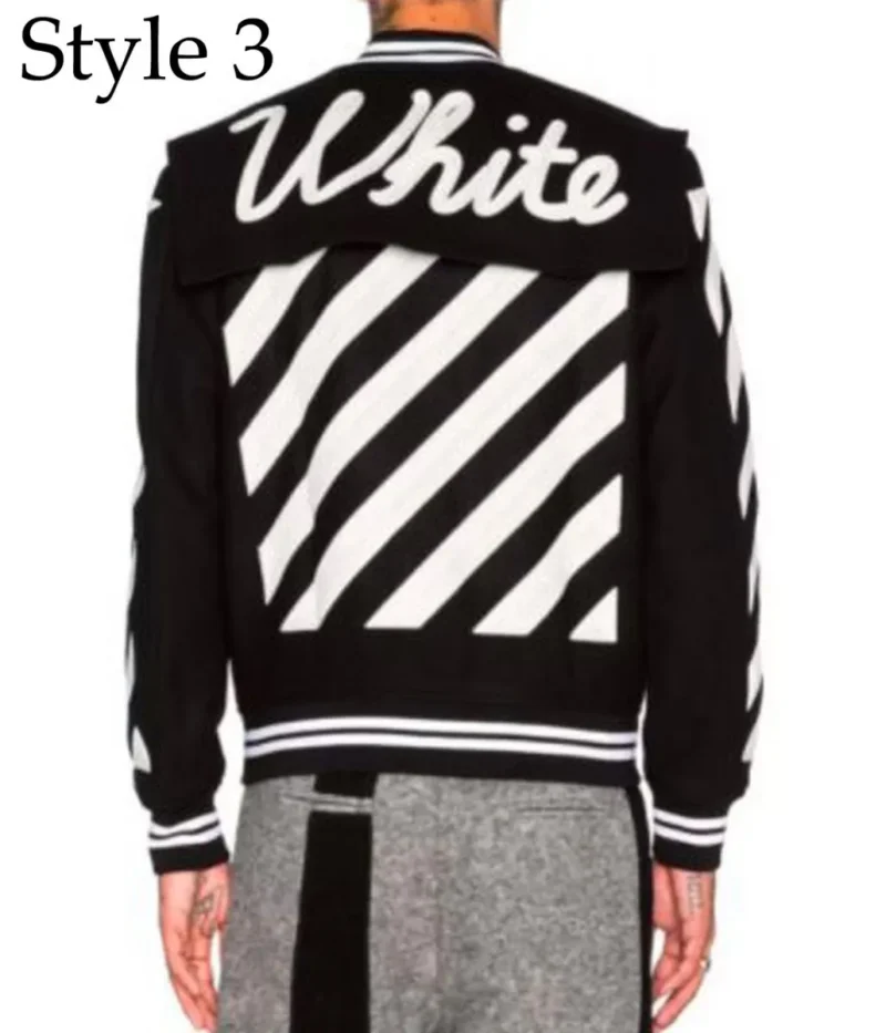 off white virgil abloh 2015 black varsity jacket scaled 1