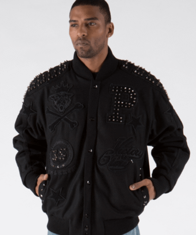 pelle pelle victory glory black varsity jacket