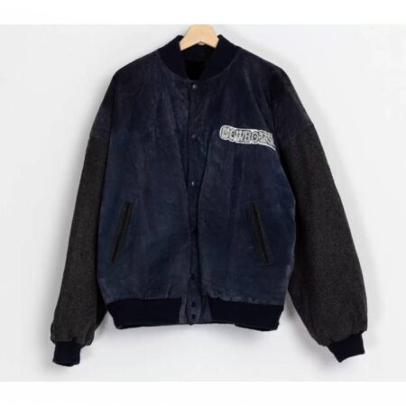 vintage dallas cowboys rugby club suede leather jacket