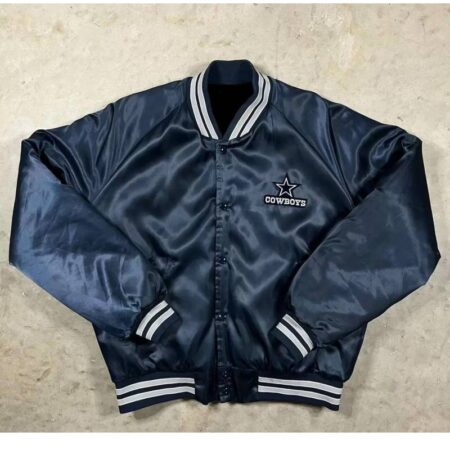 vintage nfl team dallas cowboys navy satin jacket