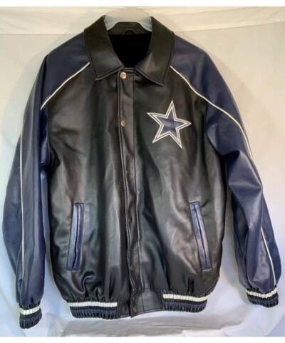 vtg nfl dallas cowboys leather bomber jacket