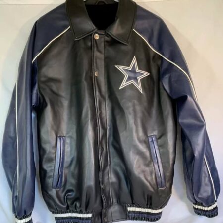 vtg nfl dallas cowboys leather bomber jacket