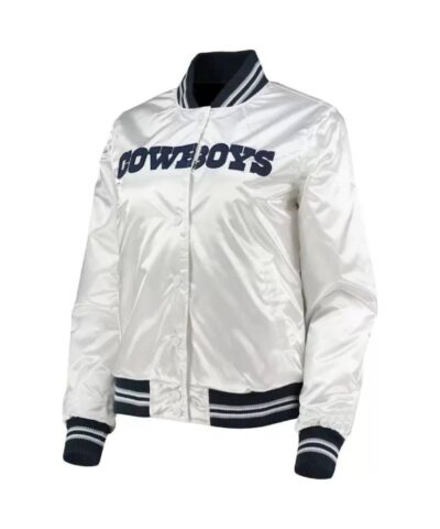 white nfl team dallas cowboys satin jacket