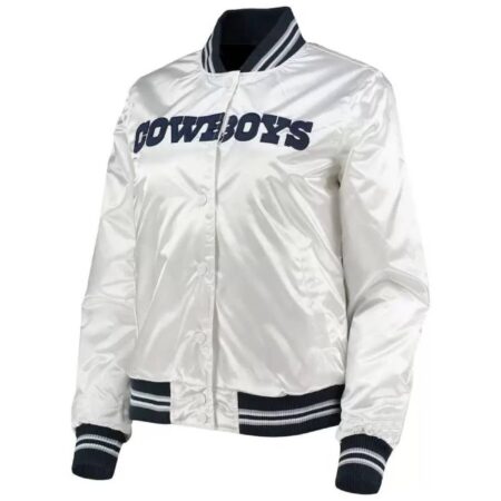 white nfl team dallas cowboys satin jacket