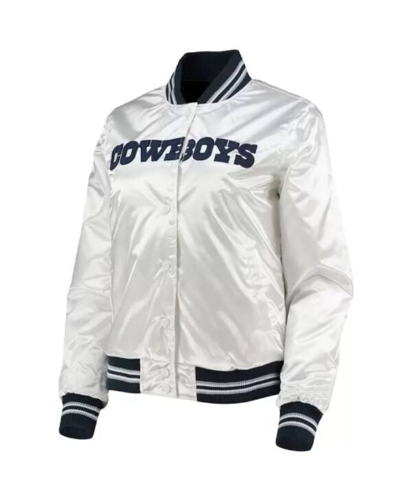 white nfl team dallas cowboys satin jacket