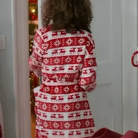 Buy Believe in Christmas Meghan Ory Christmas Red And White Fur Robe For Unisex