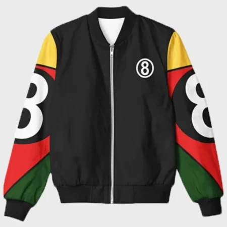 8 Ball 90s Black Vintage Bomber Jacket On Sale