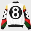 8 Ball 90s Style White Bomber Jacket On Sale