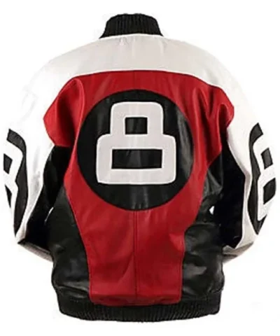 8 Ball Logo Red Black and White Bomber Jacket 510x637