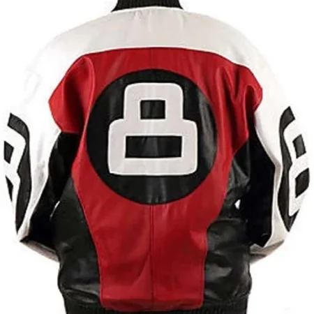 8 Ball Logo Red Black and White Bomber Jacket