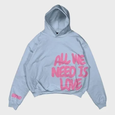 All We Need Is Love Blue Hoodie