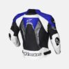 Alpinestars Blue Croes Celer Leather Motorcycle Jacket back 600x600