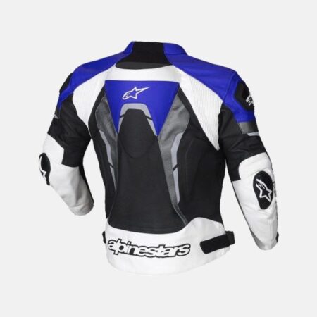 Alpinestars Blue Croes Celer Leather Motorcycle Jacket back