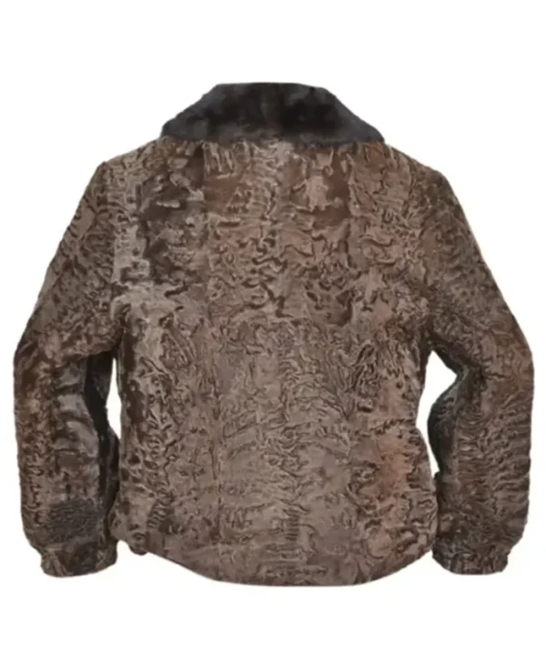B3 Bomber Astrakhan Brown Broadtail Persian Lamb With Mink Fur Collar Jacket For Men And Women webp