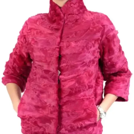 Barbara Persian Lamb Hot Pink Jacket webp