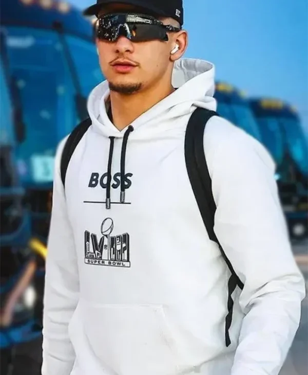 Boss X Nfl Super Bowl Lviii White Hoodie