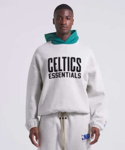 Boston Celtics Unisex NBA x Essentials Fear of God Pullover Hoodie Gray