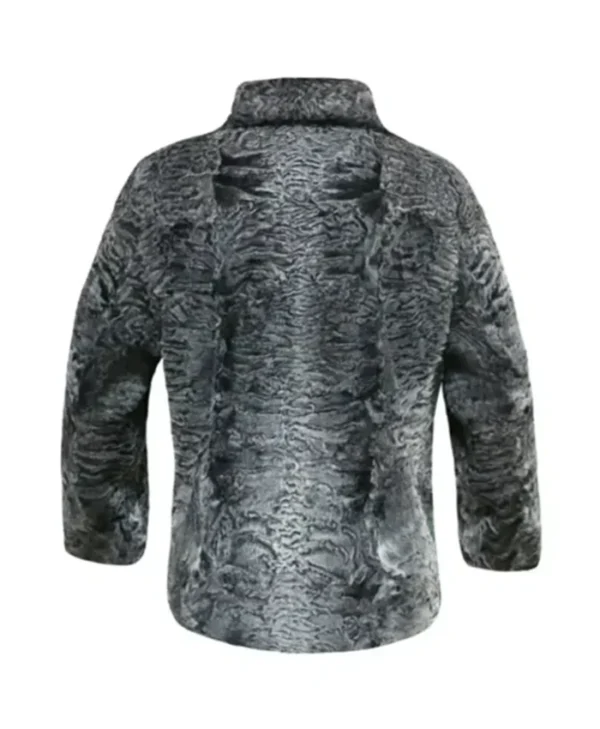 Broadtail Sawarka Persian Karakul Astrakhan Lamb Fur Grey Winter Jacket webp