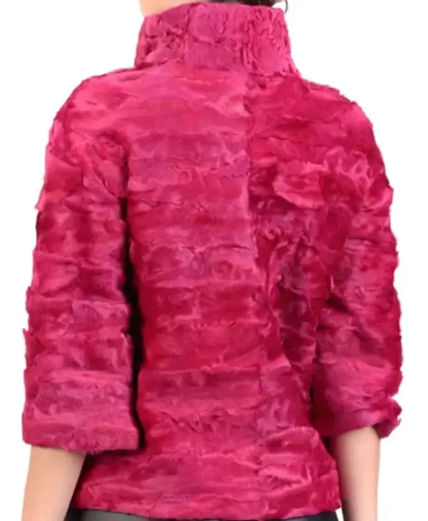 Buy Barbara Persian Lamb Fur Hot Pink Jacket For Men And Women webp