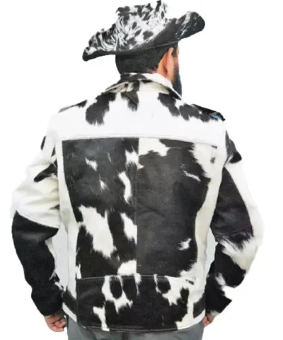 Buy Cowhide Black And White Biker Leather Fur Jacket For Men And Women.webp