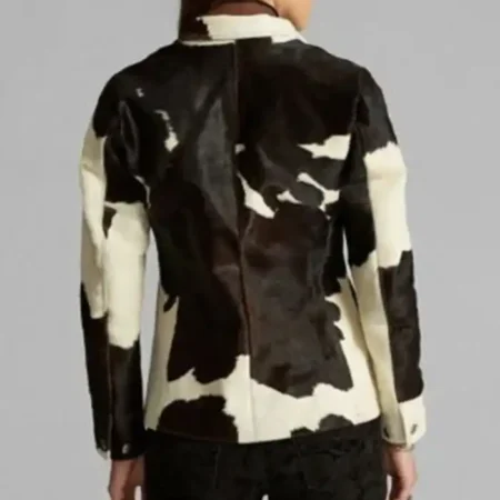 Buy Cowhide Black And White Fur Leather Blazer For Men And Women webp