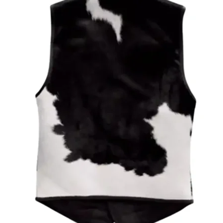 Buy Cowhide Black And White Leather Fur Vest For Men And Women webp