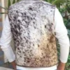 Buy Cowhide Brown And White Leather Fur Vest For Men And Women.webp