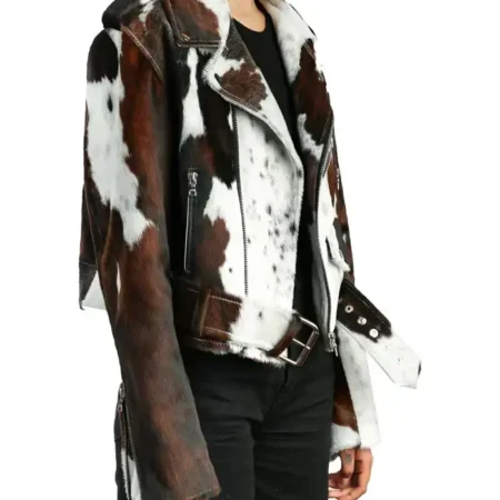 Buy Cowhide Colorblock Biker Fur Leather Jacket For Men And Women webp