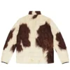 Buy Cowhide Fur Brown And White Print Puffer Jacket For Men And Women.webp