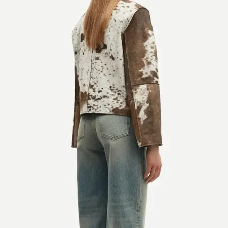 Buy Cowhide fur Brown And White leather Jacket For Men And Women webp