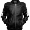 Buy Mens 8 Ball Bomber Black Leather Jacket 510x637