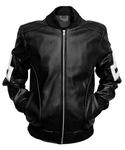 Buy Mens 8 Ball Bomber Black Leather Jacket 510x637