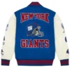Buy New York Giants OVO Full Snap Wool and Leather Varsity Jacket Sale 600x750