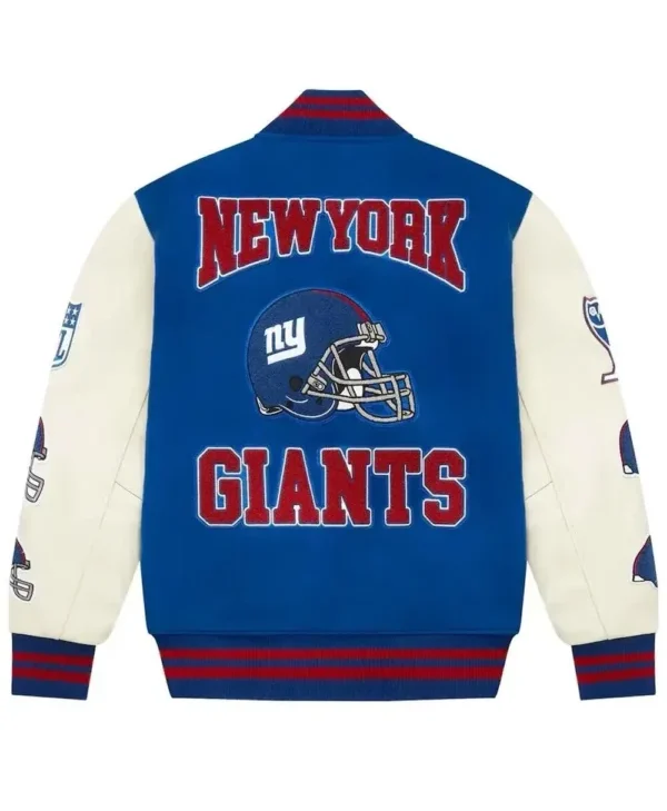 Buy New York Giants OVO Full Snap Wool and Leather Varsity Jacket Sale